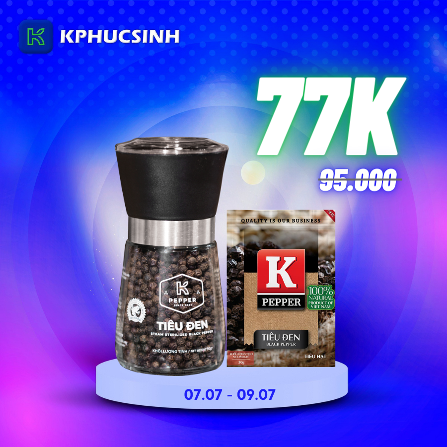 Tiêu đen hạt túi K Pepper 50g