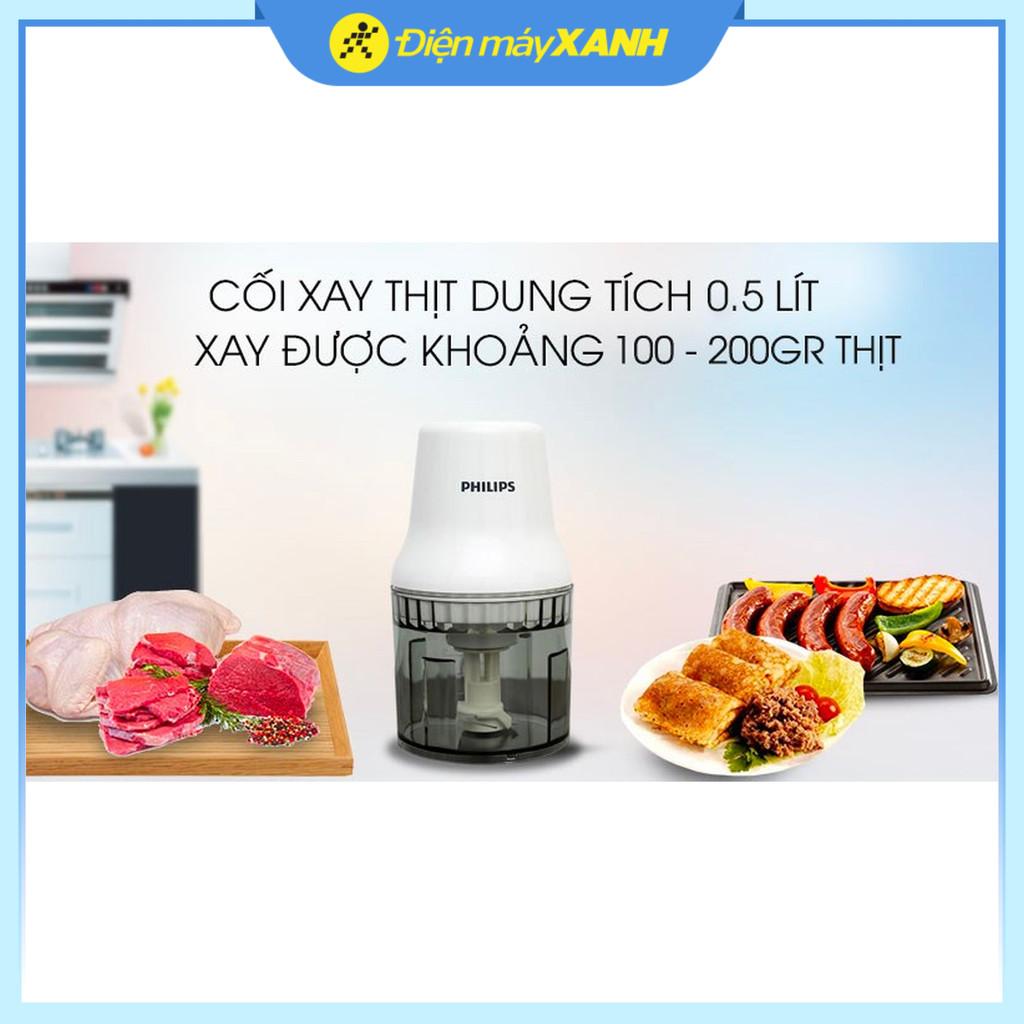 Máy xay thịt mini Philips HR1393 450W 0.5 lít - Hàng Chính Hãng