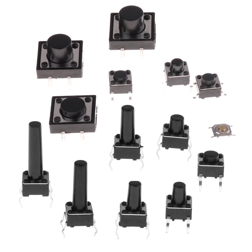 140pcs 14types Momentary Tactile Push Button Switch SMD Assortment Kit Set