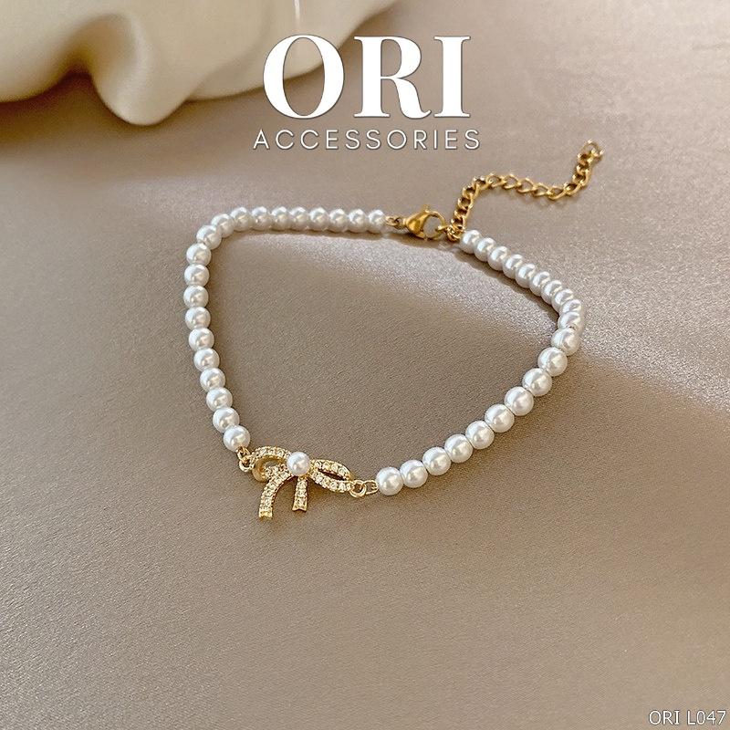 Lắc tay nữ chuỗi hạt hình nơ Arian sang trọng ORI ACCESSORIES L047