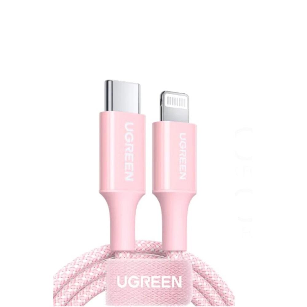 Ugreen màu hồng 90450 1M Cáp sạc - truyền dữ liệu USB-C sang cổng sạc dành cho iphone Hàng chính hãng