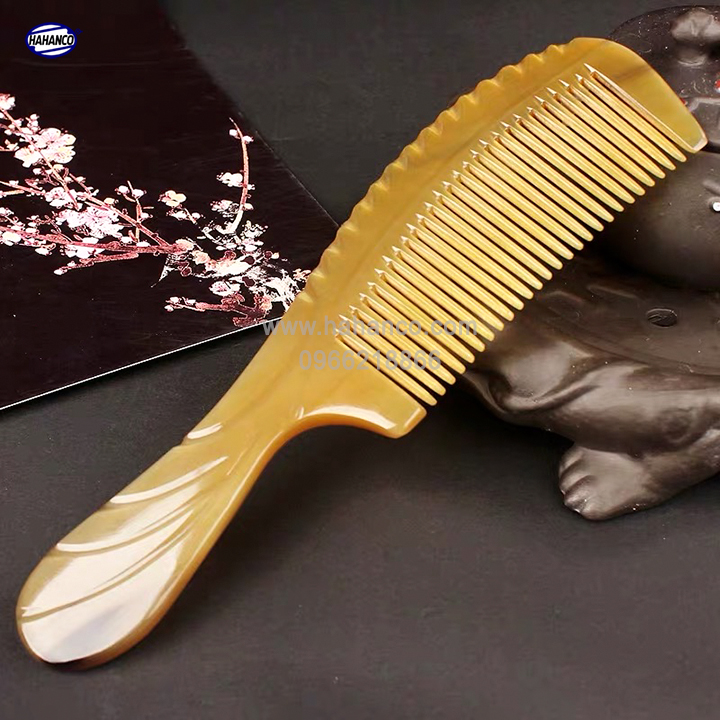 Lược sừng xuất Nhật COH165 - Thân khía dáng Cổ điển cao cấp đẹp hoàn hảo - Chăm sóc tóc - HAHANCO