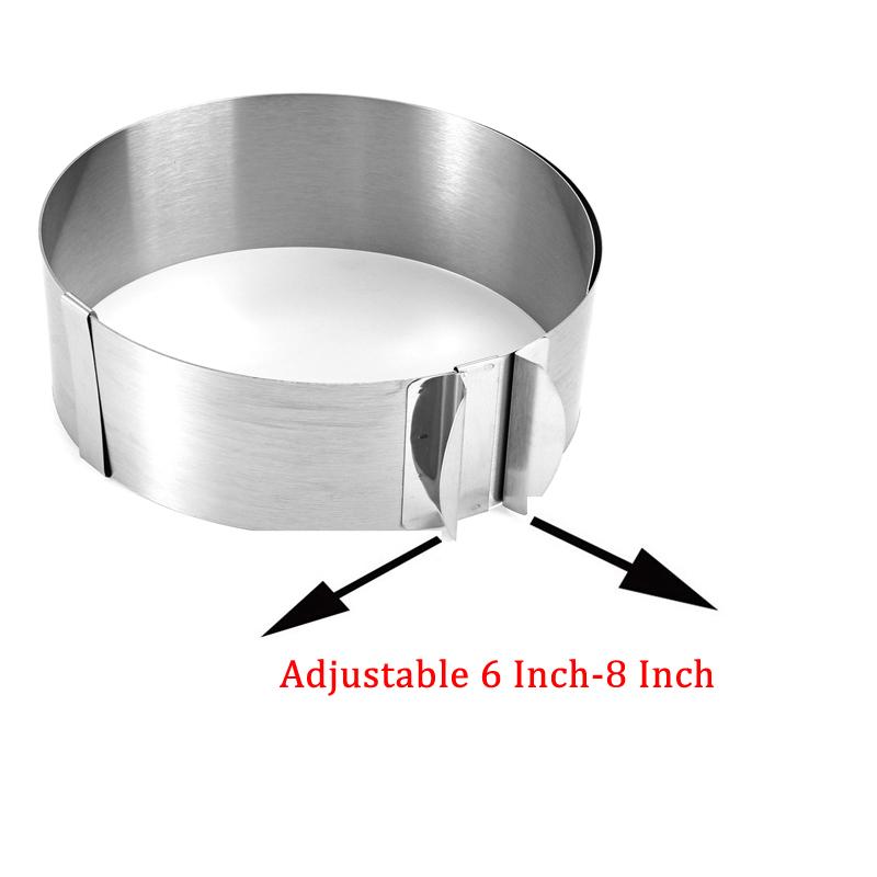 1 Vòng Mousse Nhẫn Khuôn Bánh Có Thể Điều Chỉnh 3D Bánh Khuôn Inox Làm Bánh Moulds Bếp Bánh Mousse Trang Trí Dụng Cụ