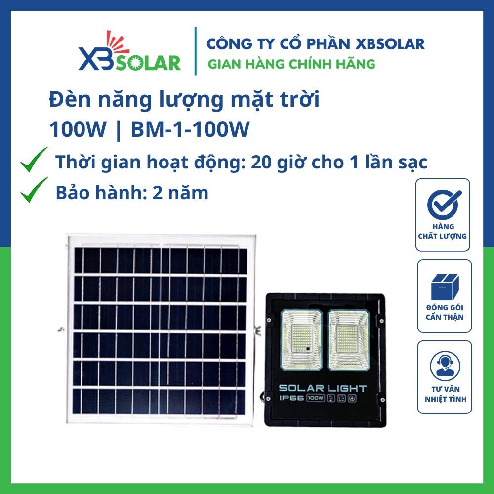 Đèn năng lượng mặt trời 100W BM-1-100W có điều khiển từ xa, Đèn led năng lượng mặt trời 100W