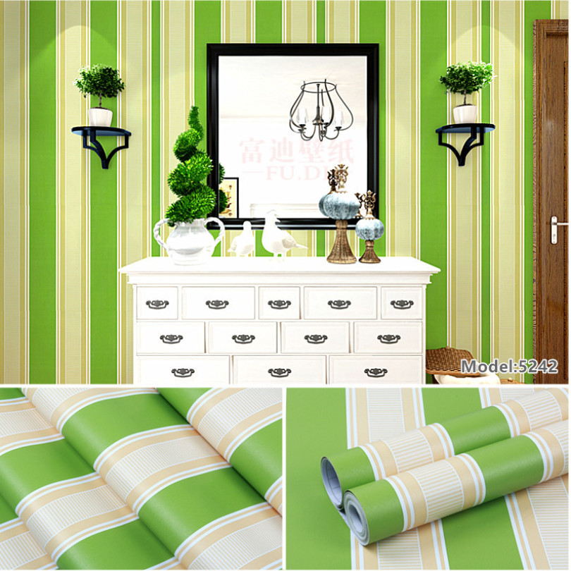 GIẤY DÁN TƯỜNG KHỔ 45CM X10M SỌC XANH LÁ