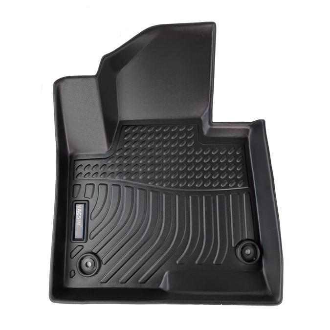 Thảm lót sàn xe ô tô Hyundai Santafe 2013-2018 Nhãn hiệu Macsim chất liệu nhựa TPE cao cấp màu đen