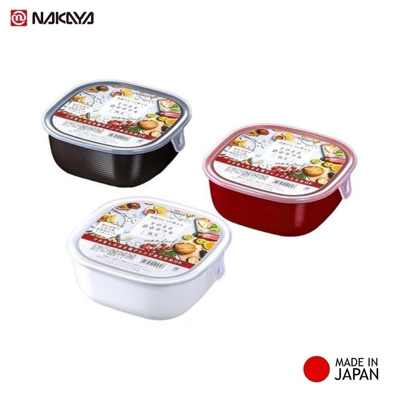 Combo 2 hộp nhựa cao cấp Nhật Bản Nakaya 860ml & 410ml chuyên dụng dùng trong lò vi sóng
