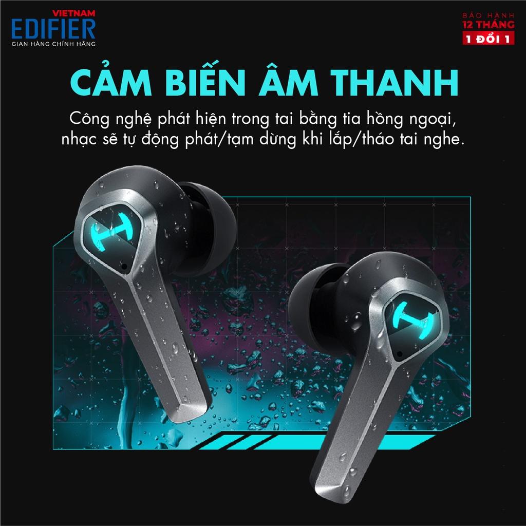 Tai nghe True Wireless Gaming EDIFIER GX04 Hiệu ứng đèn LED RGB - Thời lượng 28h Playtime, Chống nước IP45 - Hàng chính hãng