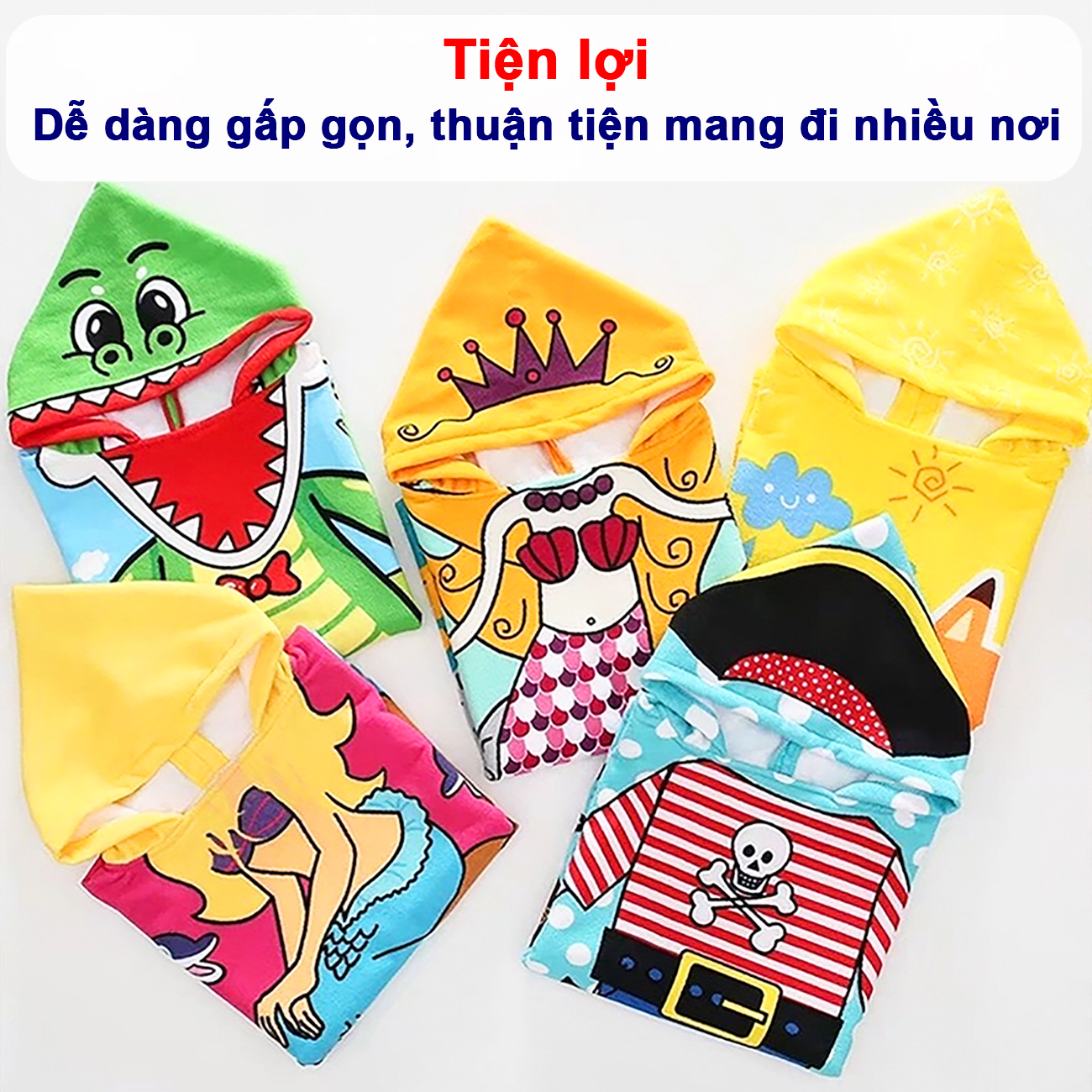 Áo choàng đi biển hàng loại I cao cấp Baby-S, Khăn choàng đi biển cho bé 2-10 tuổi nhiều họa tiết ngộ nghĩnh – SKH001