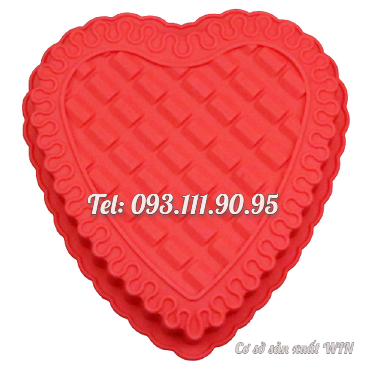 Khuôn silicon làm đế bánh, rau câu hình trái tim đan xen - Loại 24 cm – Mã số 1105