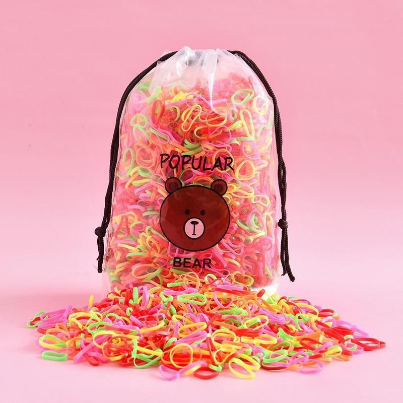 Túi Gấu 4000 Thun Cột Tóc Co Dãn Nhiều Màu Cho Bé