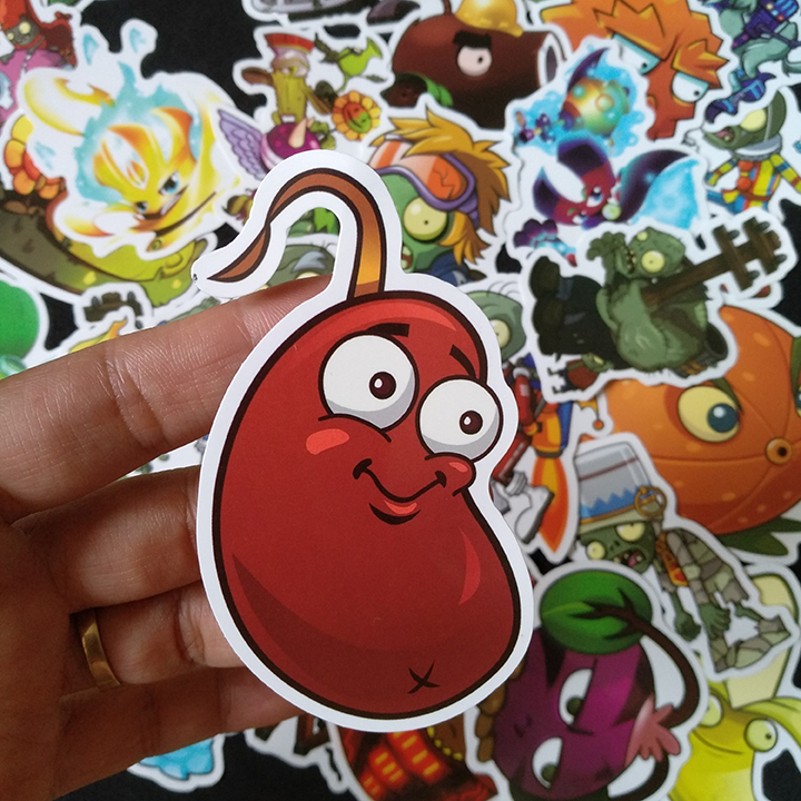 Bộ Sticker dán cao cấp chủ đề PLANTS VS ZOMBIES - Dùng dán Xe, dán mũ bảo hiểm, dán Laptop...