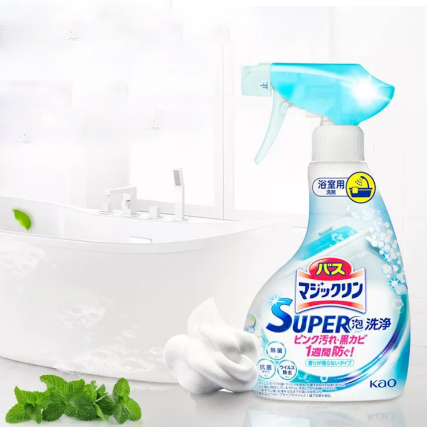Tẩy cặn canxi Kao Super Nhật Bản 350ml Sạch ố nước kính, bồn rửa sứ, vòi inox, gạch men phòng tắm