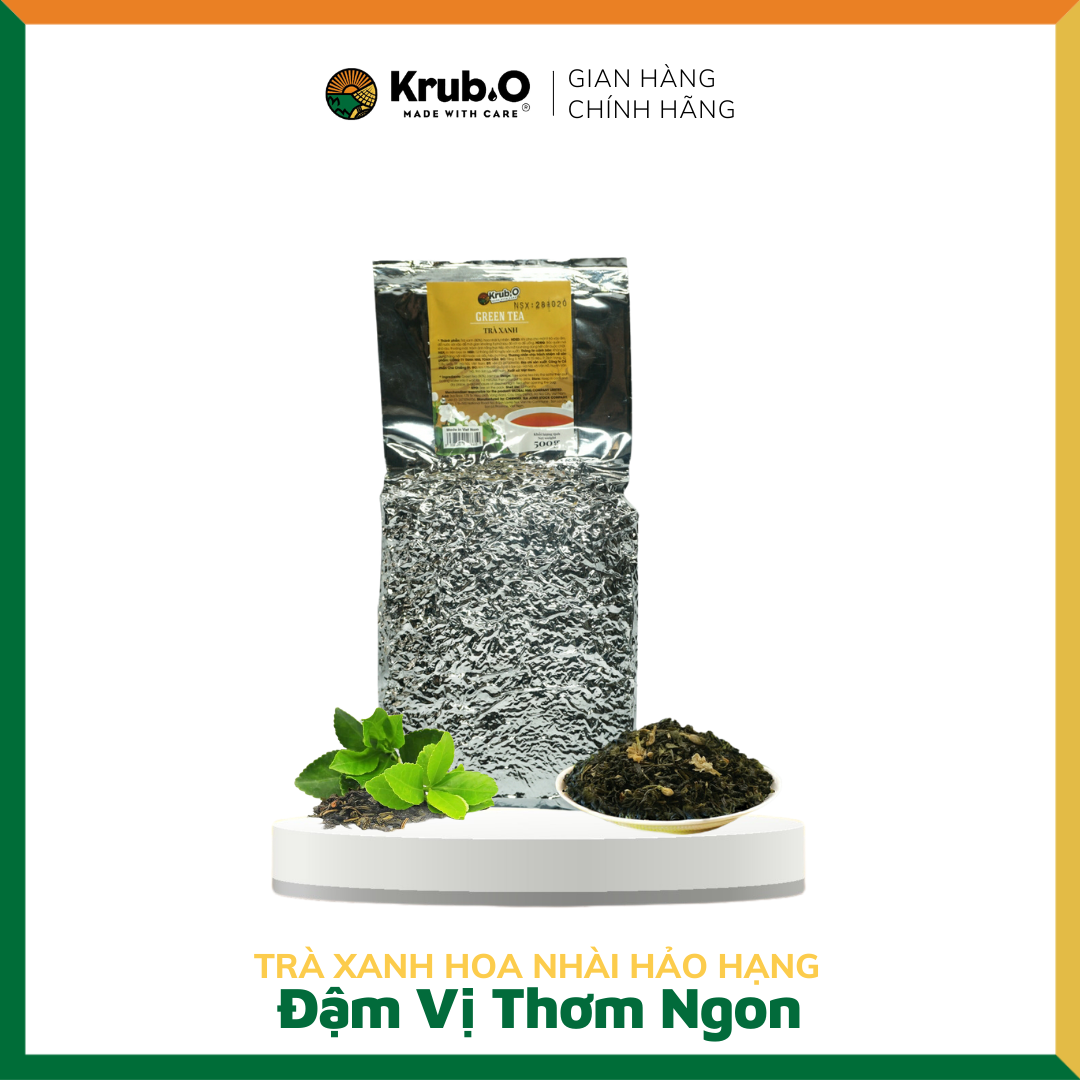 Trà Xanh Hoa Nhài Cao Cấp Krub.O - Gói 500gr