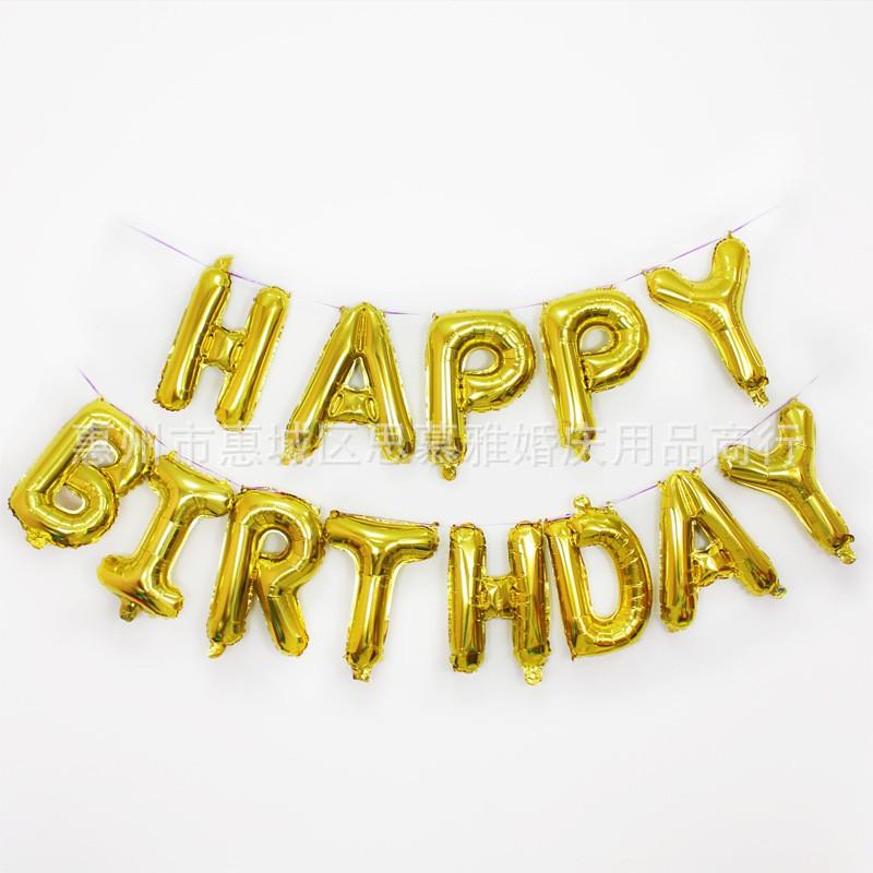 Set trang trí sinh  sinh nhật phụ kiện chữ happy birthday  mầu hồng