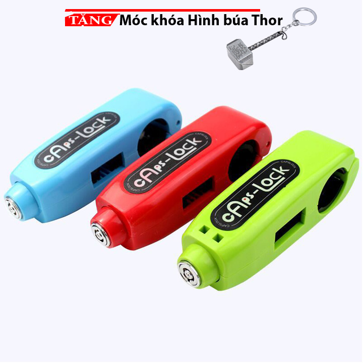 Ổ khóa chống trộm cho xe máy Caps lock/Grip lock kết hợp tay ga và phanh SE47 Tặng móc khóa hình búa