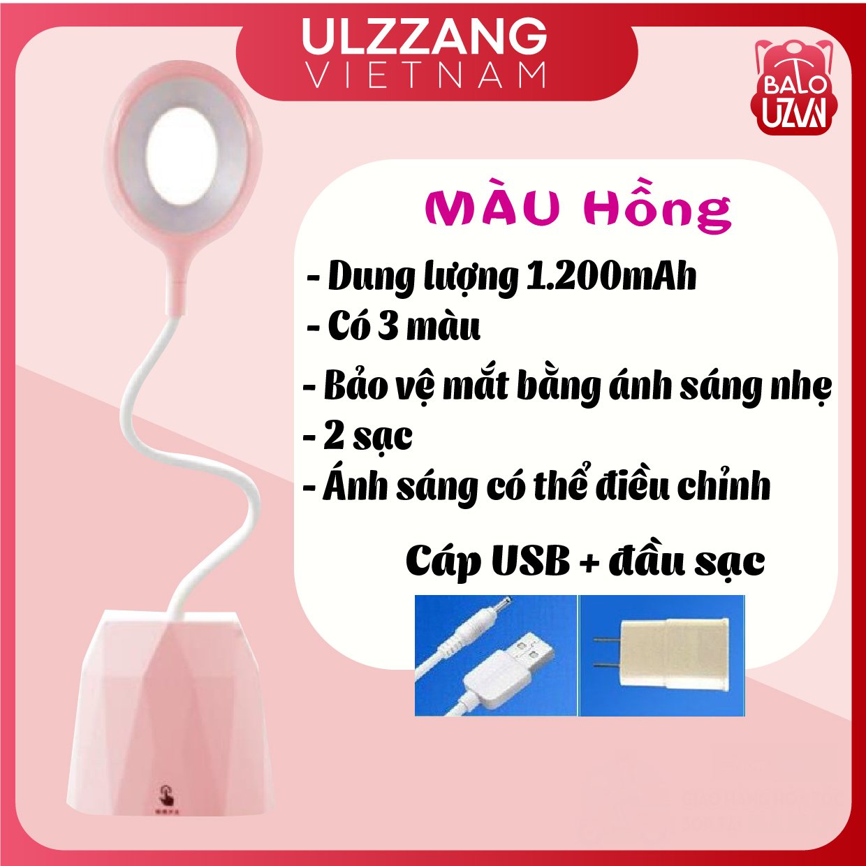 Đèn học để bàn chống cận tích điện , đèn mini cảm ứng đa năng cho bé 3 chế độ sáng.