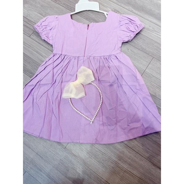   Đầm bé gái, váy bé gái nơ kèm băng đô thời trang VyVy Kids Fashion