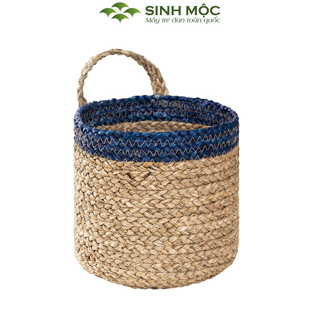 Giỏ cói, giỏ mây tre đan, giỏ cói trồng cây, Decor đựng đồ Sinh Mộc - M1005