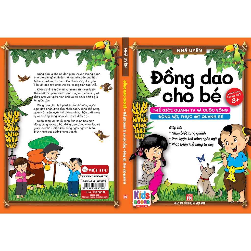 Sách - Đồng dao cho Bé - Thế giới quanh ta và cuộc sống động vật, thực vật quanh bé - Bé Từ 3+ trở lên
