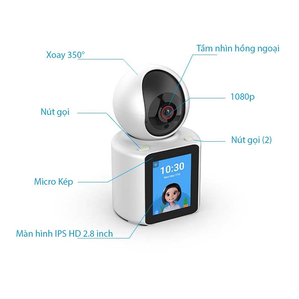 (Lỗi 1 đổi 1) Camera gọi Video 2 chiều Với màn hình IPS 2.8 inch, Phát hiện chuyển động, phát hiện tiếng khóc- Hàng chính hãng