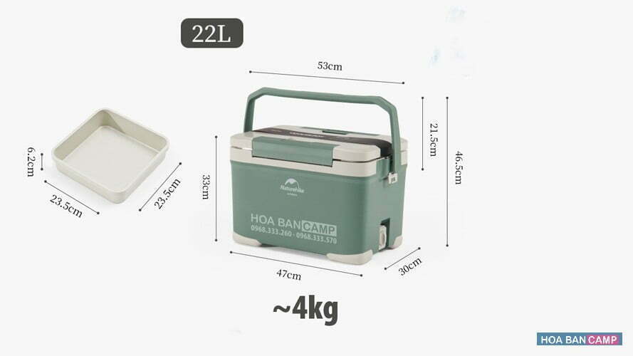 Đồ cắm trại Naturehike thùng đá mini NH21SNX05 giữ nhiệt lâu cắm trại dã ngoại A452