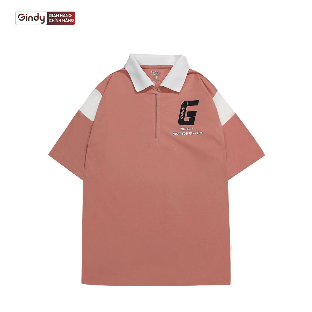 Áo thun polo nam nữ form rộng GINDY phông unisex thời trang Hàn Quốc Local Brand A074