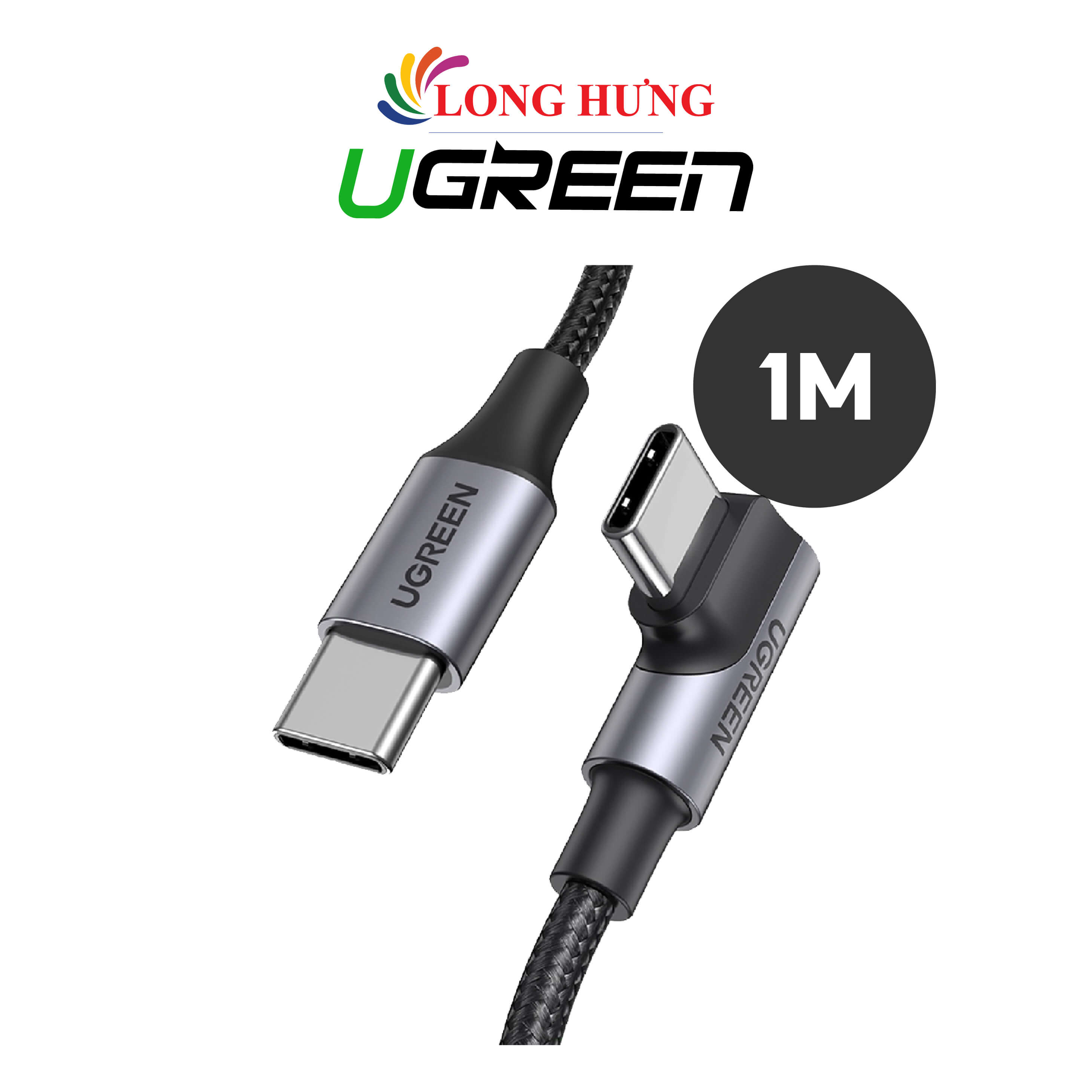 Cáp USB Type-C to Type-C 90 độ Ugreen M/M Cable US255 - Hàng chính hãng