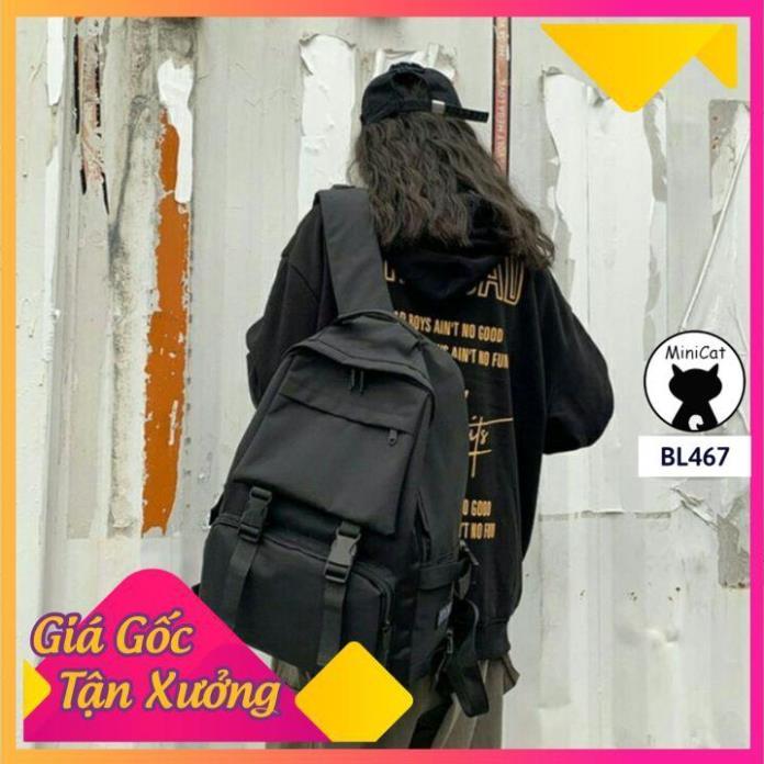 Balo nam nữ thời trang hai khuy cài_chống thấm cá tính MiniCat BL467