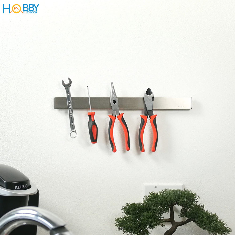 Thanh treo dao nam châm Hobby Home Decor TTD Inox 304 dán tường gạch men kèm keo dán - có 3 kích thước