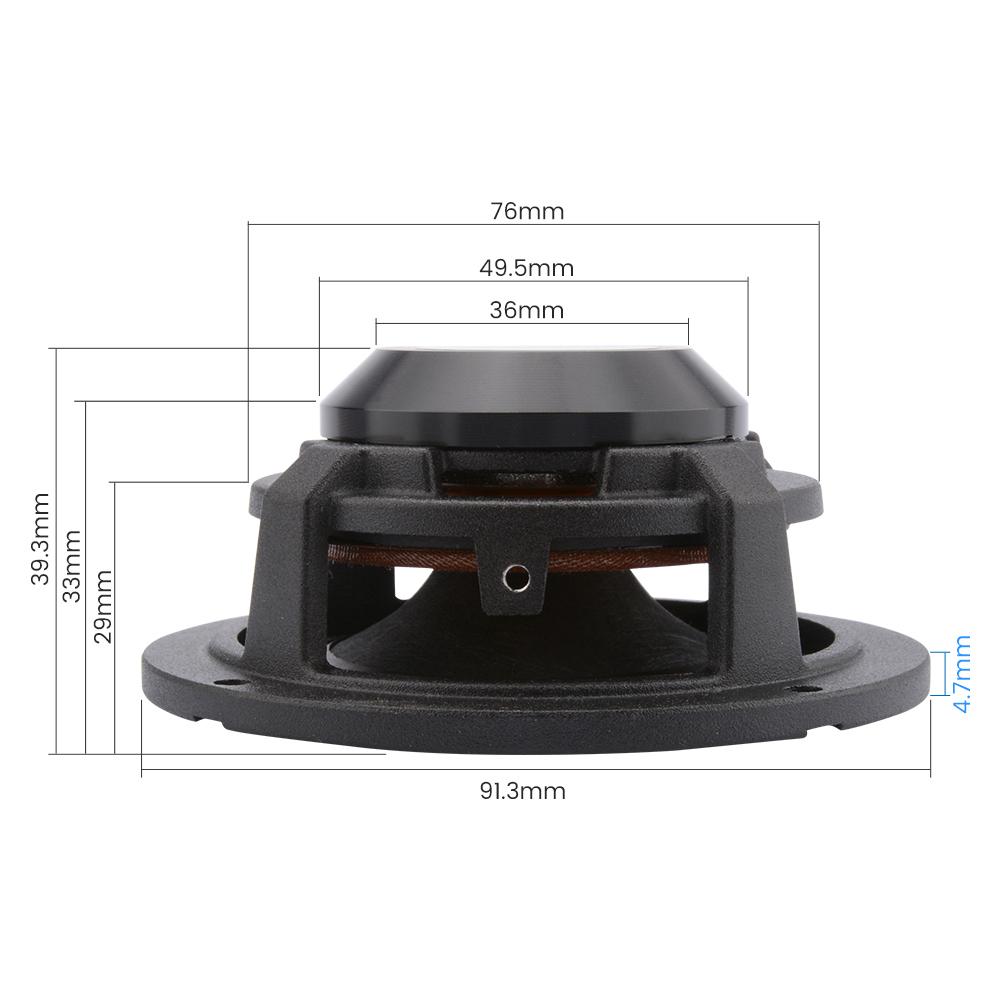 AIYIMA 2 Cái Loa âm thanh toàn dải 3 inch 4 Loa xe hơi tầm trung 8 Ohm 15W Loa nhôm hình nón len 20 lõi Màu sắc: Loa 4 Ohm