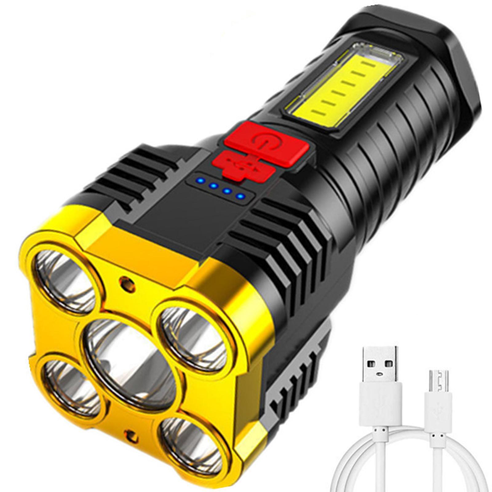 2x Bright LED Searchlight Handheld Spotlight USB Flashlight Recharge