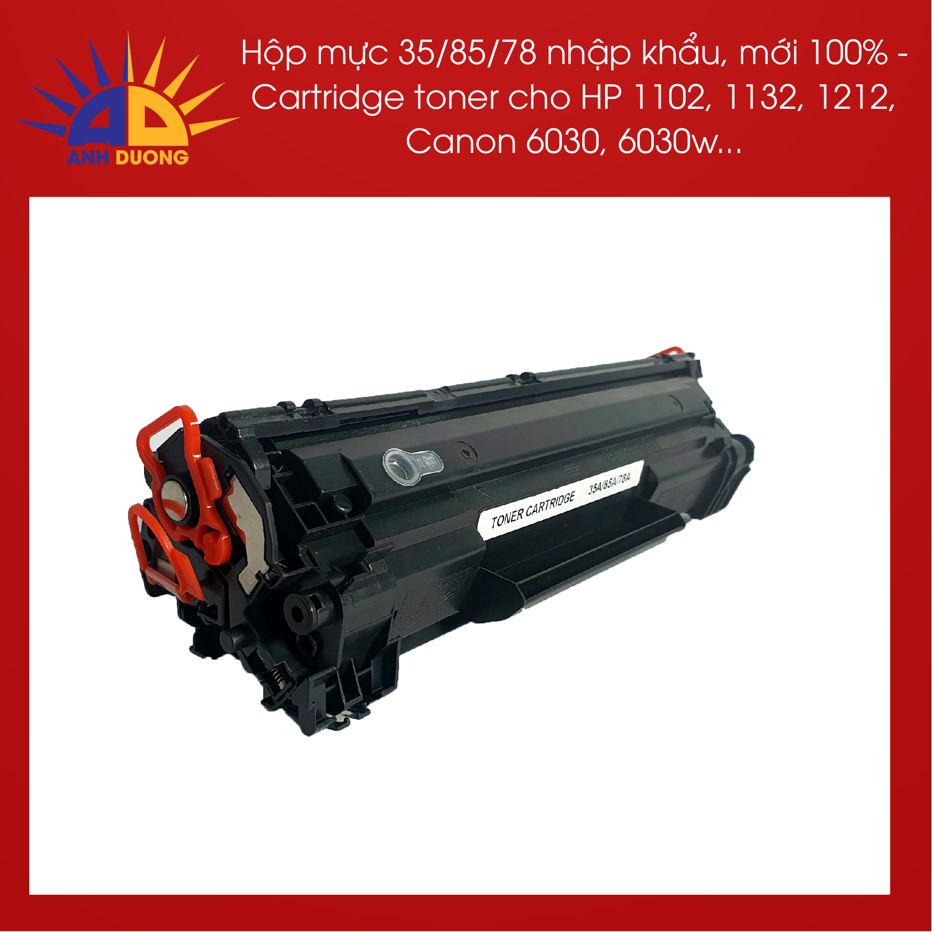 Hộp mực 35a/85/78a lỗ đổ mực và lỗ đổ thải dùng cho máy P1102,P1102w,M1212NF,M1132 và LBP-3018/3010