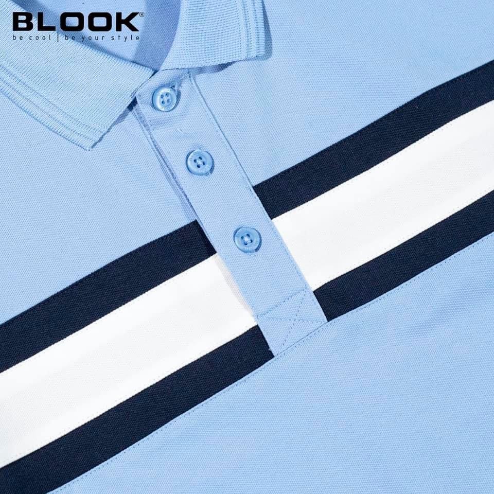 Áo Polo nam cổ bẻ BLOOK Vải thun cá sấu co giãn, Xanh Denim mã 35524