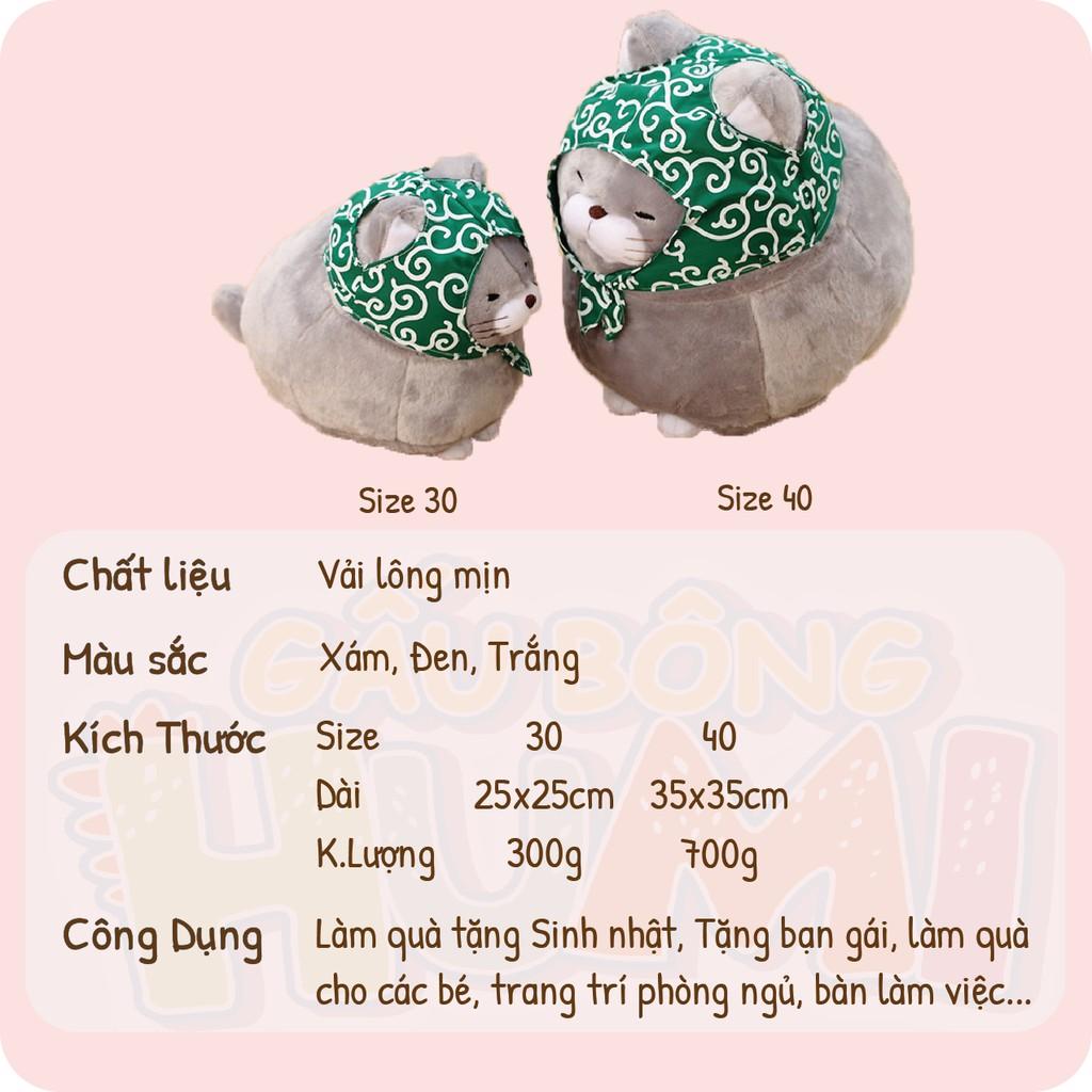 Mèo Bông Amuse Mập Cao Cấp Đẹp Dễ Thương Cute Hình Mèo Tròn Size 30 - 40 - HUMI