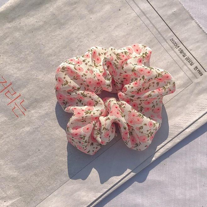 Dây Buộc Tóc Vải Crunchies Hoa Nhí Nhẹ Nhàng Vintage