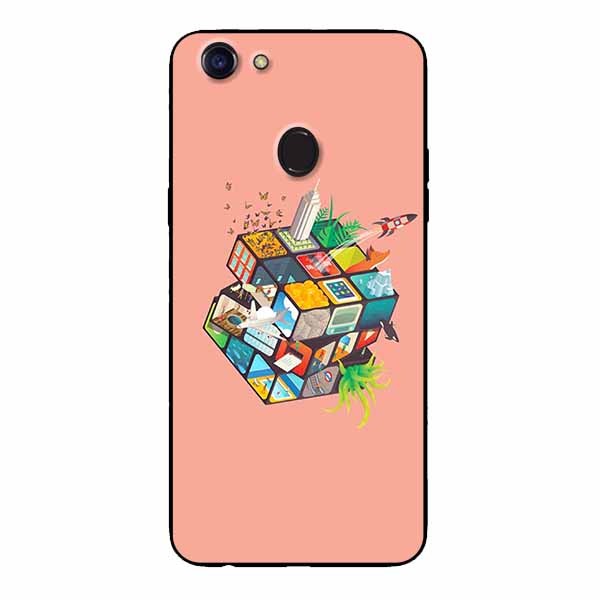Ốp lưng in cho Oppo F7 Rubik Cube