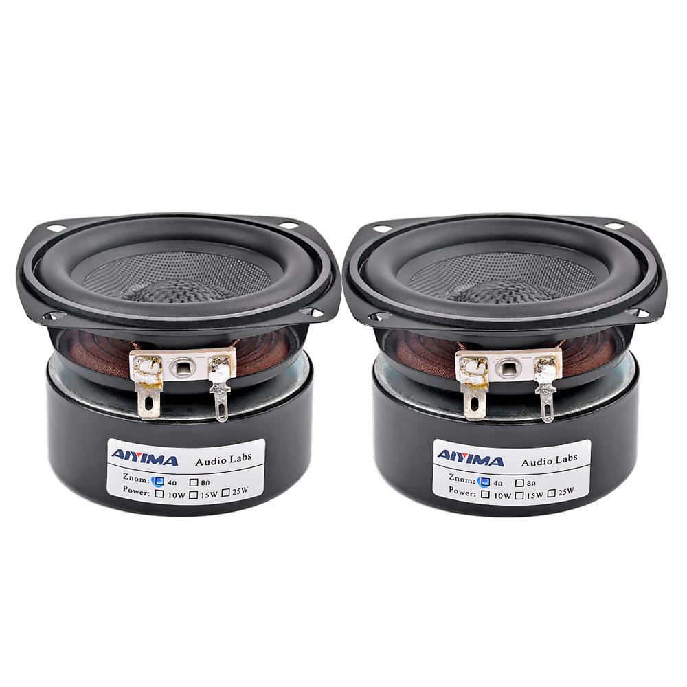 Aiyima 2pcs loa di động âm thanh 3 inch Color: 8 Ohm Speaker