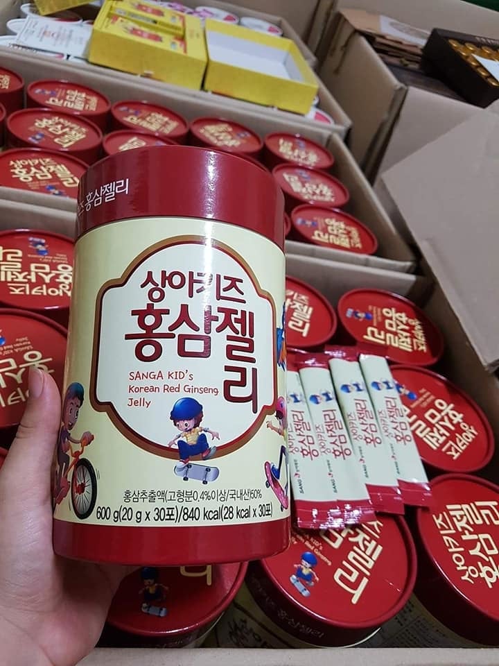 Thạch hồng sâm Baby Sanga Hàn Quốc hộp 20g*30 gói - Bé khỏe mẹ vui