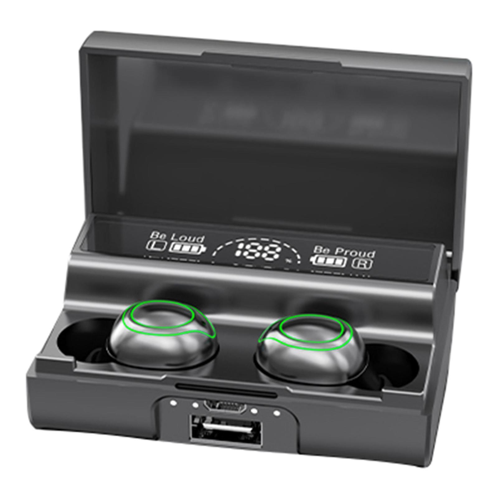 Bluetooth 5.0 In-Ear Earbuds LED Display Earplugs Headsets for Sports Gym PC