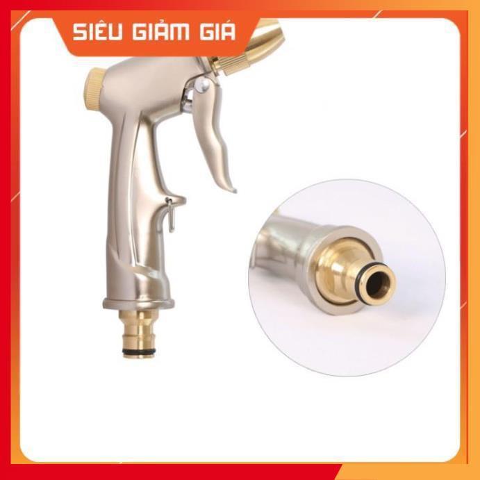 Bộ dây vòi xịt nước rửa xe, tưới cây . tăng áp 3 lần, loại 20m 206701-1 đầu đồng,cút,nối đen + tặng đai