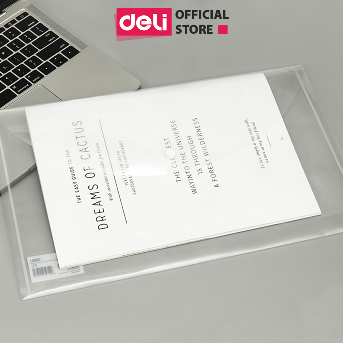 Túi cúc đựng tài liệu Deli - có khuy clear bag khổ A4 - 1 chiếc - EF11312