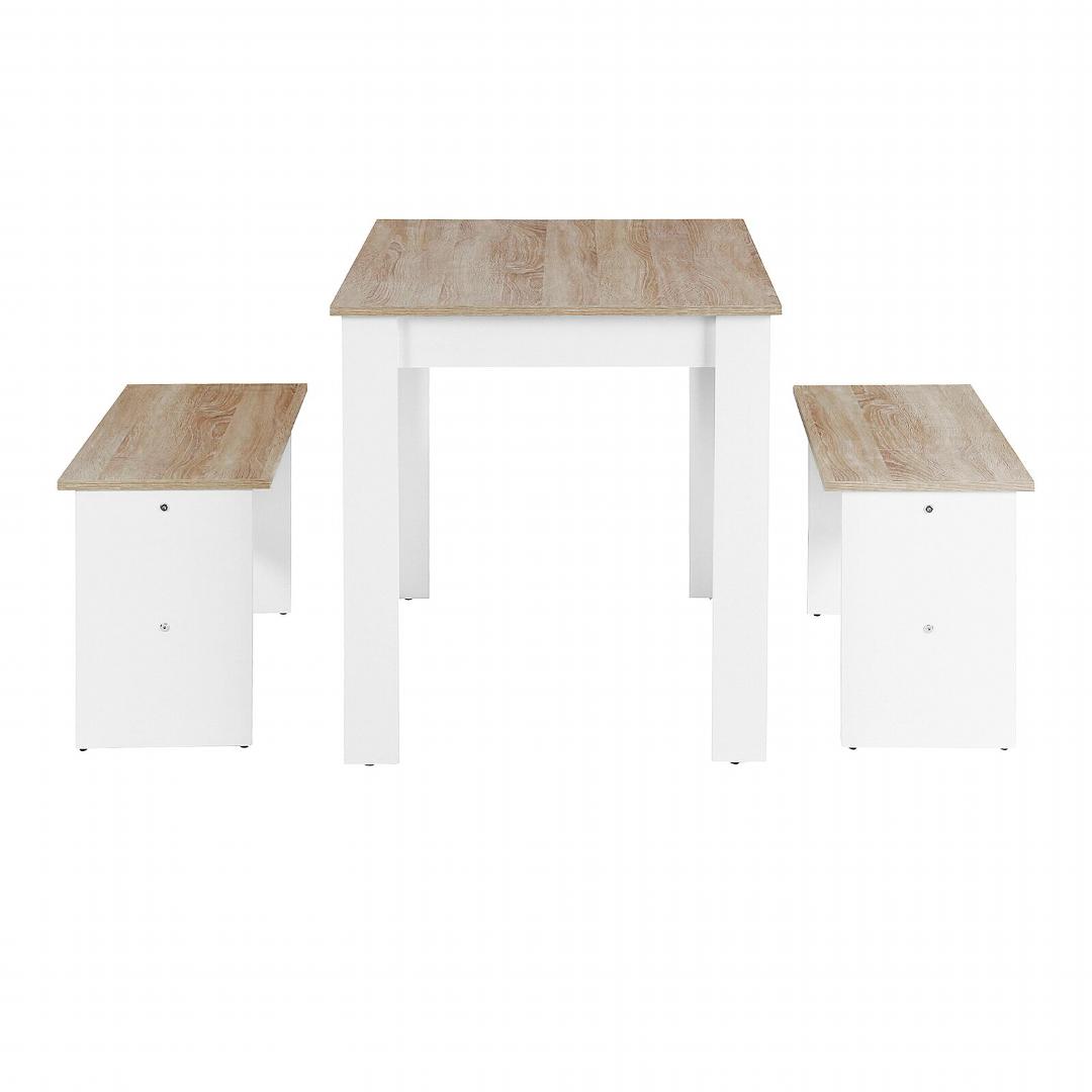 Bộ bàn ghế ăn gỗ hiện đại SMLIFE Douglas | Gỗ MDF dày 17mm chống ẩm | Bàn: D120xR70xC75; Ghế: D90xR33xC43.5cm