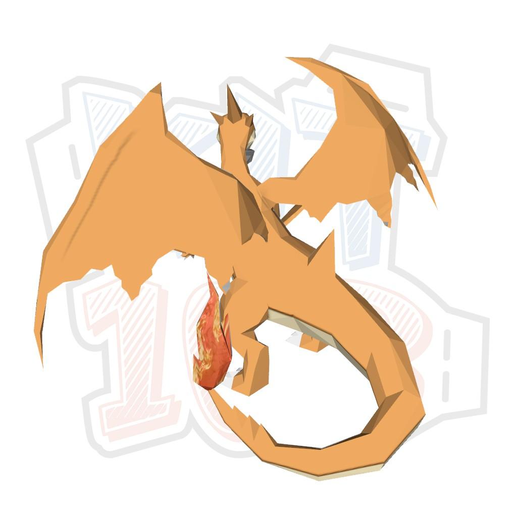 Mô hình giấy Anime Game Pokemon Mega Charizard Y ver 2