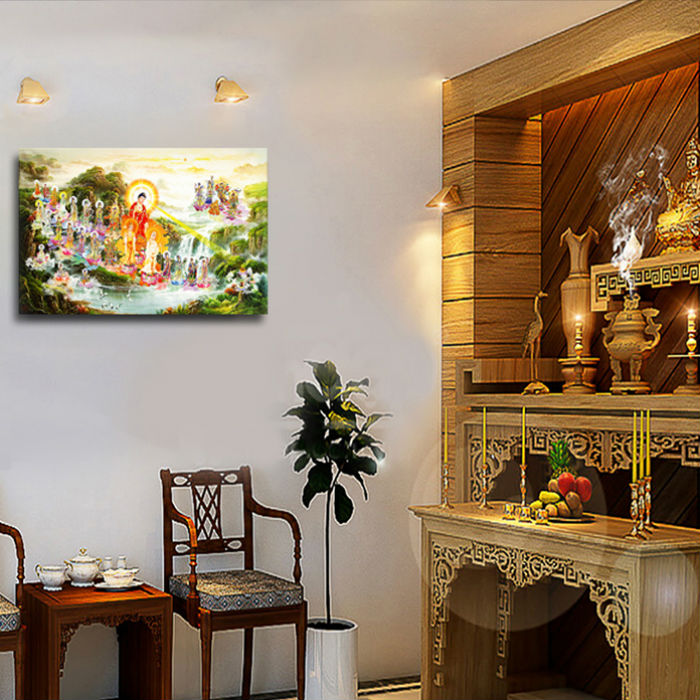 Hình Phật treo tường trang trí nhà cửa in gỗ MDF cao cấp hiện đại mẫu Phật tiếp dẫn, phật adida, thích ca mâu ni, Tranh Phật Giáo HPV-108