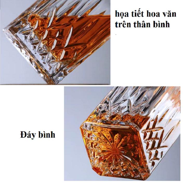 Bình Rượu Thủy Tinh Vuông 1000Ml Vỏ Chai Rượu Đẹp giá rẻ Sang Trọng
