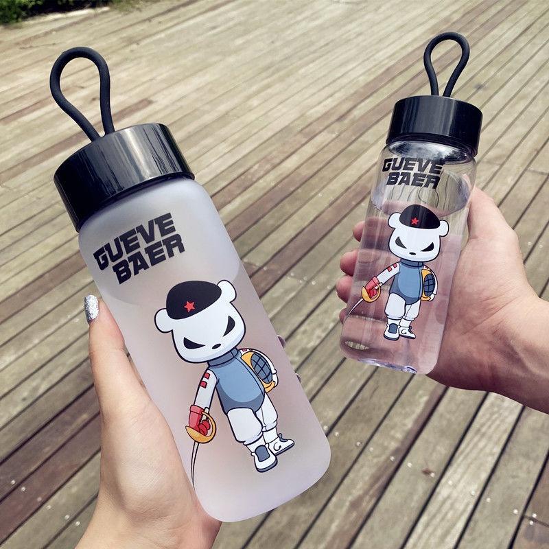 Cốc nước nhựa phiên bản Hàn Quốc cốc nước trong sương gió cốc nước dễ thương cầm tay cốc nước thể thao cốc nước