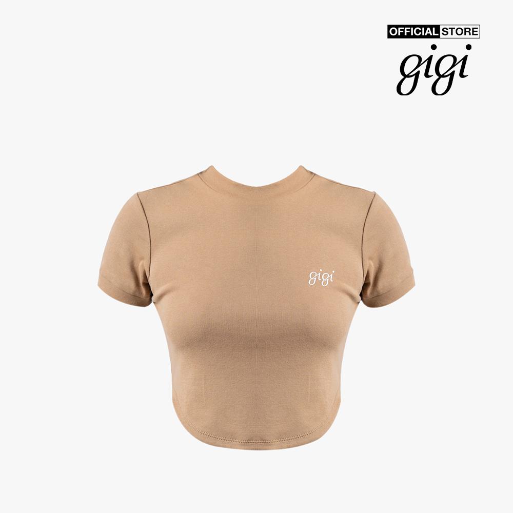 GIGI - Áo thun nữ croptop tay ngắn phối logo thời trang G1201T221232