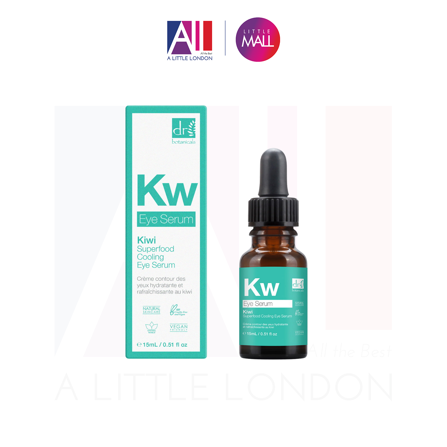 Tinh chất dưỡng mắt Dr Botanicals Kw Kiwi Superfood Cooling Eye Serum 15ml