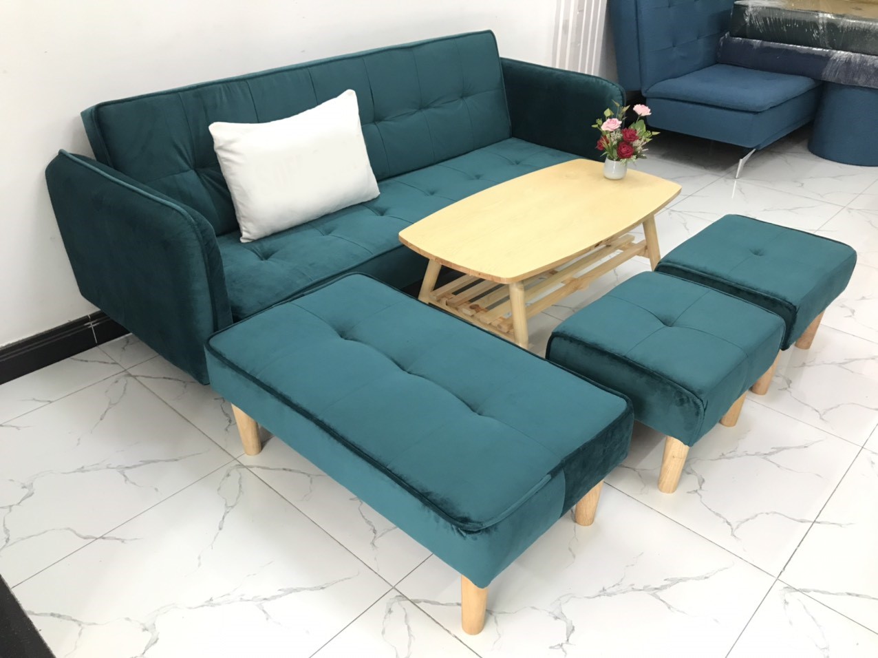 Cả bộ sofa bed sofa giường tay vin phòng khách salon sivali01 sopha